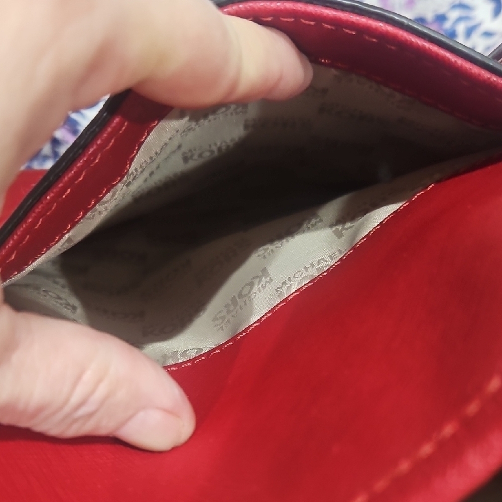 Michael Kors Cherry Red Tote with Gold Logo - Picture 9 of 10